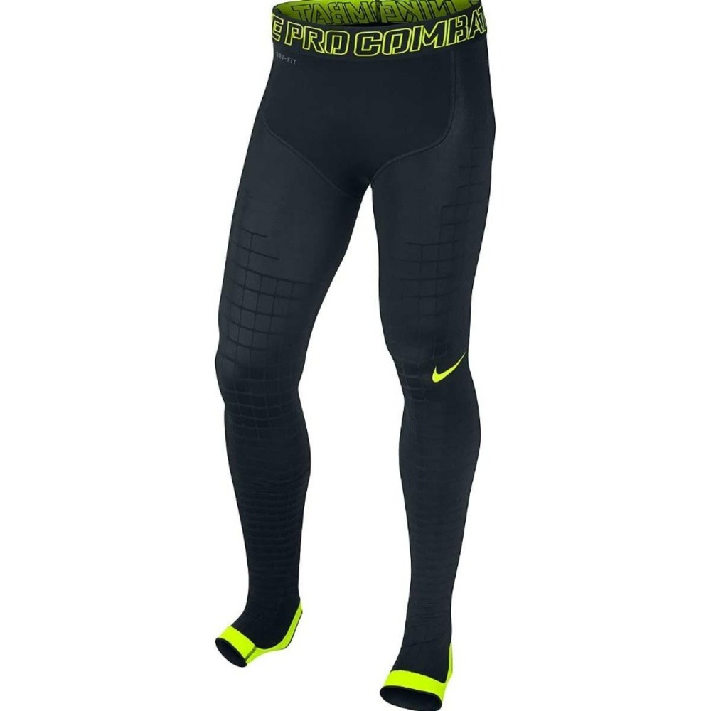 NIKE Men's XXL Black Neon Green Pro Combat Hyper Recovery Tights Compression